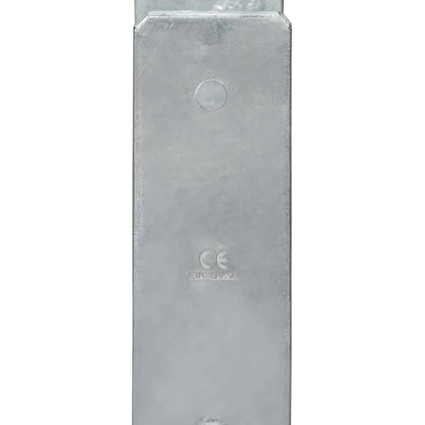 vidaXL Post Anchors 2 pcs Silver 8x6x60 cm Galvanized Steel