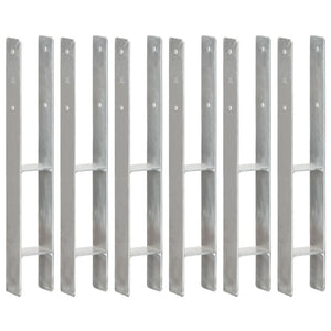 vidaXL Post Supports 6 pcs Silver 8×6×60 cm Galvanized Steel