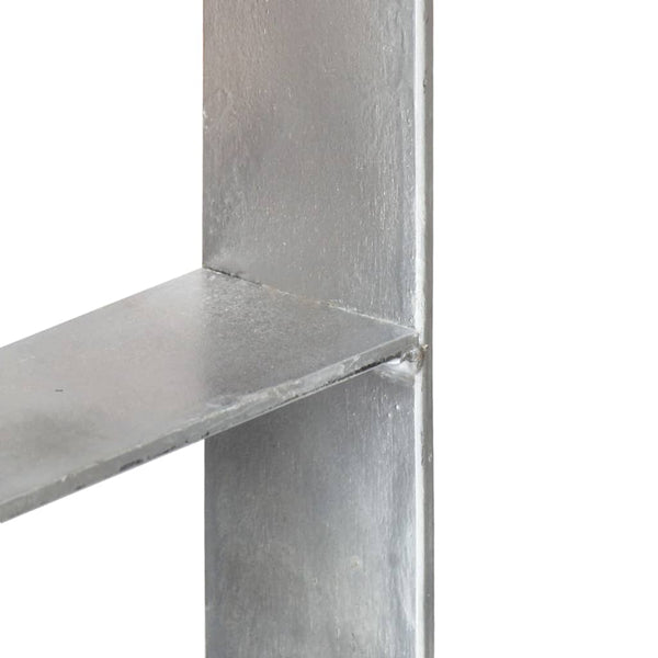 vidaXL Post Supports 6 pcs Silver 8×6×60 cm Galvanized Steel