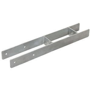 vidaXL Post Anchors 2 pcs Silver 9x6x60 cm Galvanised Steel