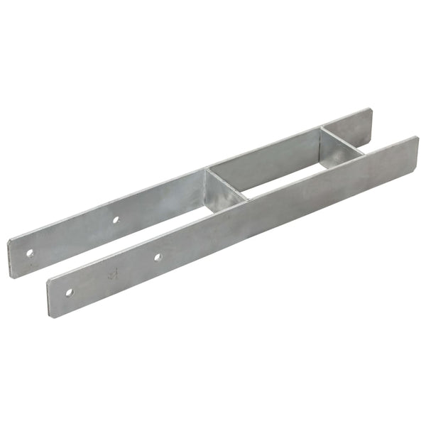 vidaXL Post Anchors 2 pcs Silver 9x6x60 cm Galvanised Steel