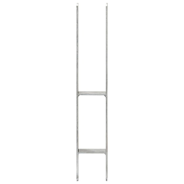 vidaXL Post Anchors 2 pcs Silver 9x6x60 cm Galvanised Steel