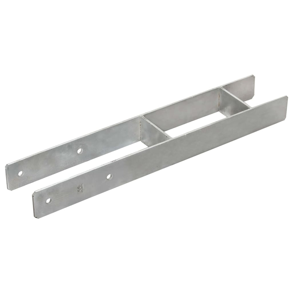 vidaXL Post Supports 6 pcs. Silver 10x6x60 cm Galvanized Steel
