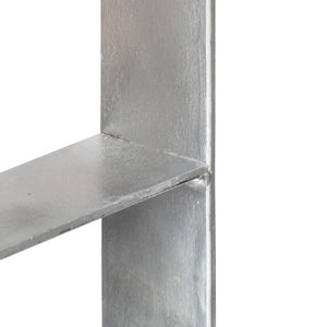 vidaXL Post Supports 6 pcs. Silver 10x6x60 cm Galvanized Steel