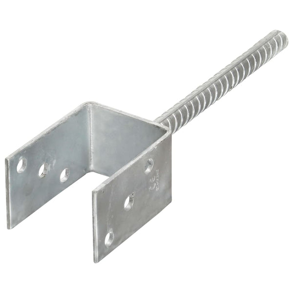 vidaXL Post Supports 6 pcs. Silver 7×6×30 cm Galvanized Steel