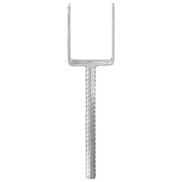 vidaXL Post Supports 6 pcs. Silver 7×6×30 cm Galvanized Steel