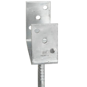 vidaXL Post Supports 6 pcs. Silver 7×6×30 cm Galvanized Steel