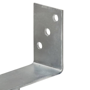 vidaXL Post Supports 6 pcs. Silver 7×6×30 cm Galvanized Steel
