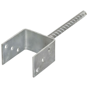 vidaXL Post Anchors 6 pcs Silver 9x6x30 cm Galvanized Steel