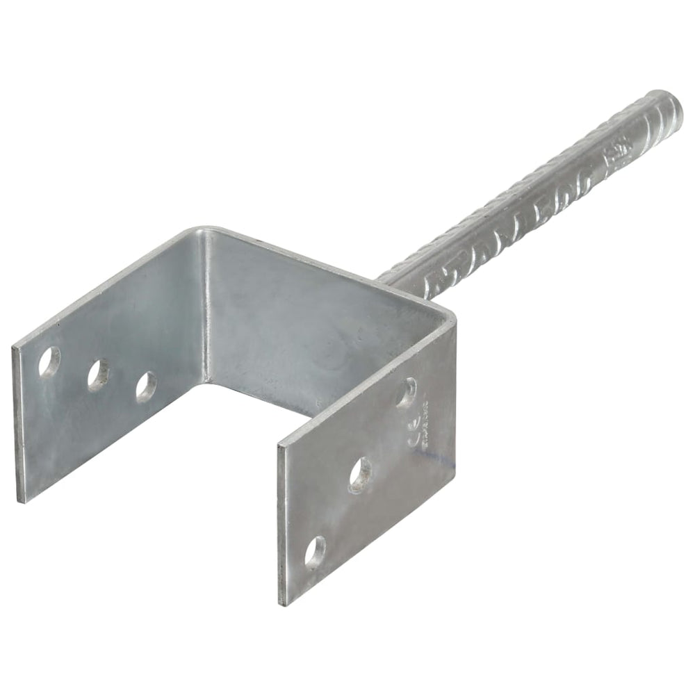 vidaXL Post Anchors 6 pcs. Silver 10x6x30 cm Galvanized Steel