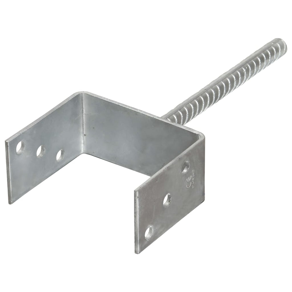 vidaXL Post Anchors 6 pcs. Silver 12x6x30 cm Galvanized Steel