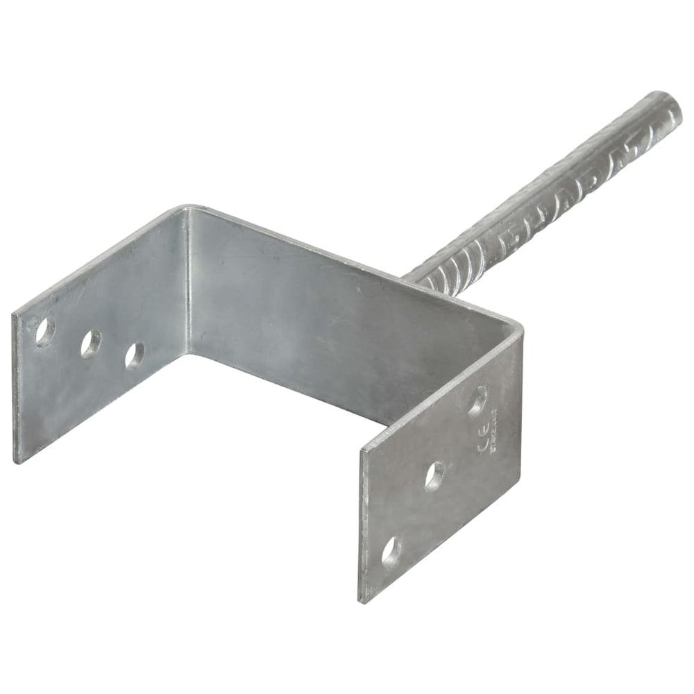 vidaXL Post Anchors 6 pcs. Silver 14x6x30 cm Galvanized Steel