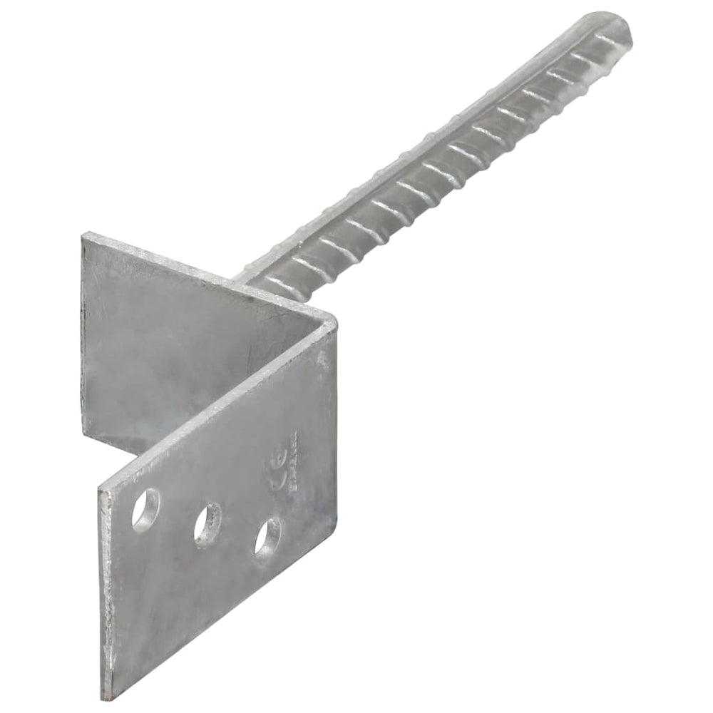 vidaXL Fence Post Anchors 12 pcs Silver 8x6x30 cm Galvanized Steel