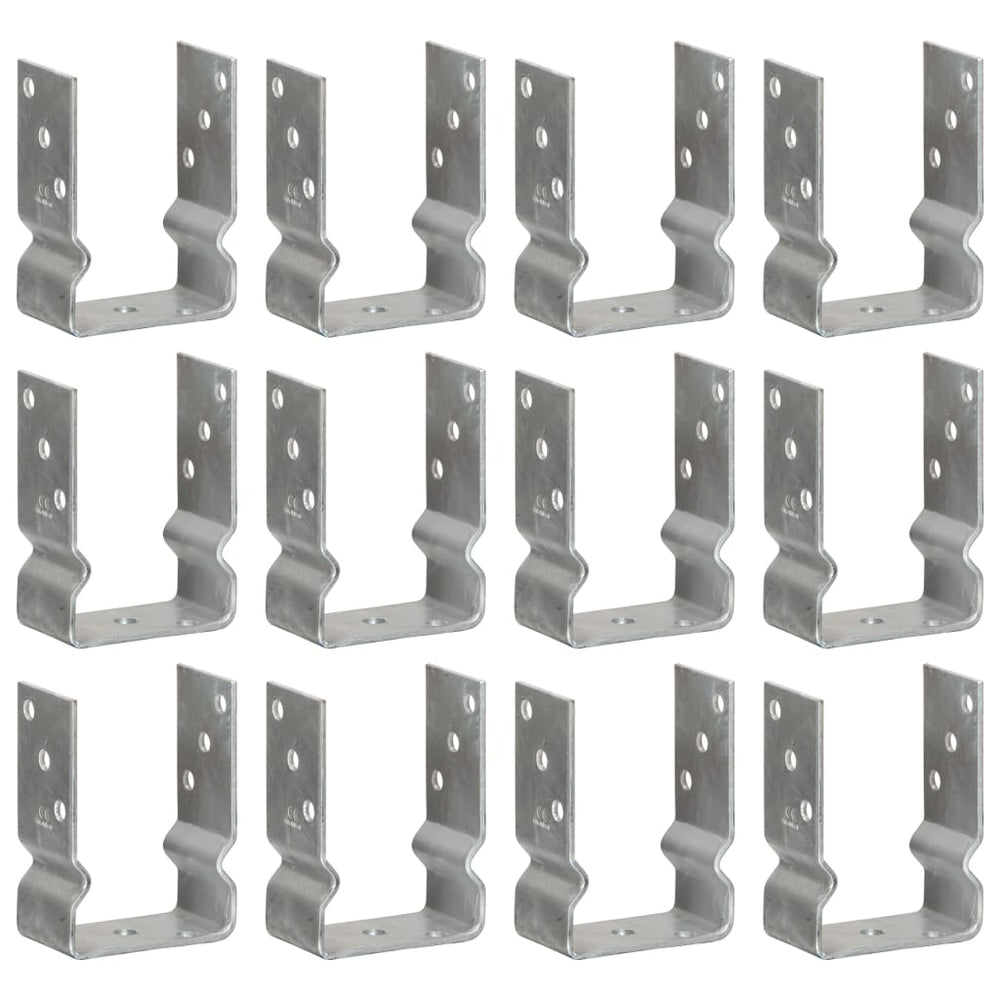 vidaXL Fence Anchors 12 pcs Silver 10x6x15 cm Galvanized Steel