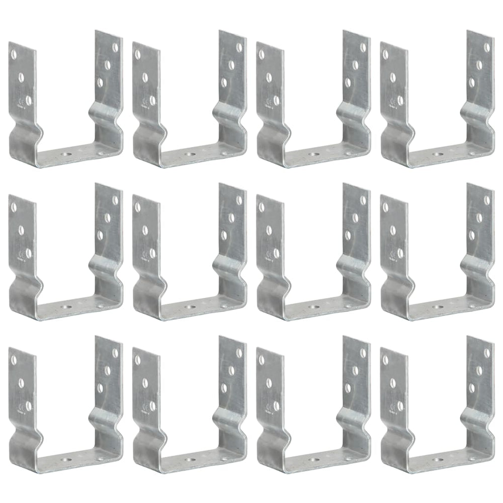 vidaXL Post Anchors 12 pcs. Silver 12x6x15 cm Galvanized Steel