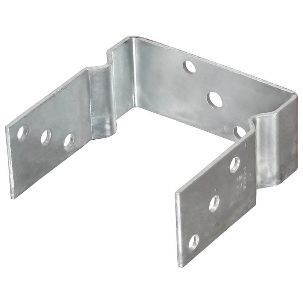vidaXL Post Holders 12 pcs. Silver 14x6x15 cm Galvanized Steel