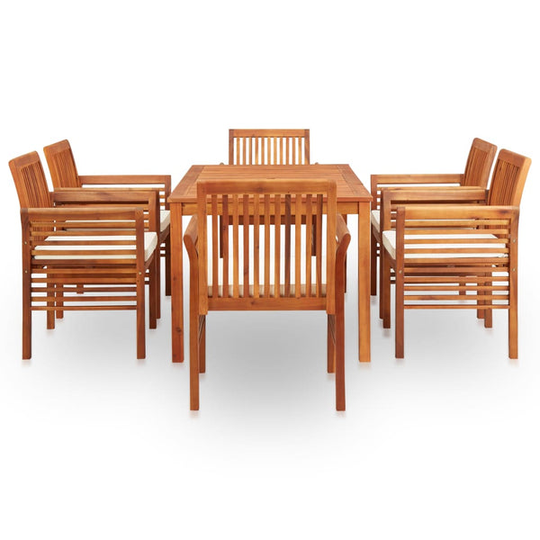 vidaXL 7-Piece Garden Dining Set with Cushions Solid Acacia Wood
