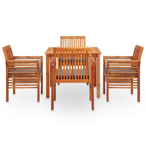 vidaXL 5-piece Outdoor Dining Set with Cushions Solid Acacia Wood