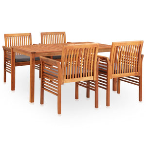 vidaXL 5-piece Outdoor Dining Set with Cushions Solid Acacia Wood