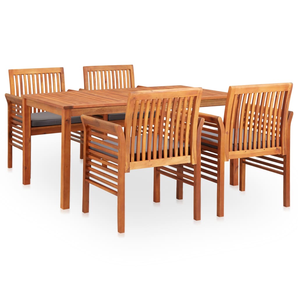 vidaXL 5-piece Outdoor Dining Set with Cushions Solid Acacia Wood