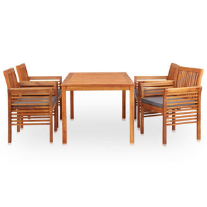 vidaXL 5-piece Outdoor Dining Set with Cushions Solid Acacia Wood