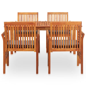 vidaXL 5-piece Outdoor Dining Set with Cushions Solid Acacia Wood
