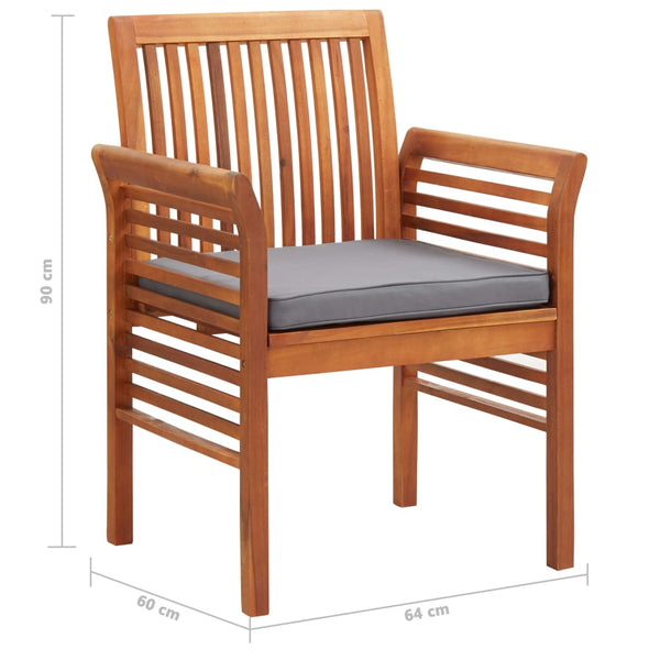 vidaXL 5-piece Outdoor Dining Set with Cushions Solid Acacia Wood