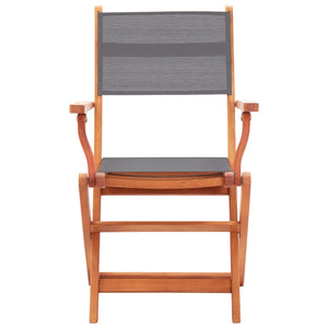vidaXL 9-piece Outdoor Dining Set Solid Eucalyptus Wood and Textilene