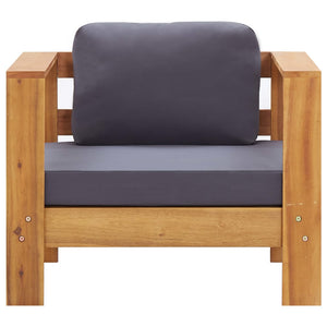 vidaXL 4-Piece Garden Lounge Set with Cushions Grey Solid Acacia Wood