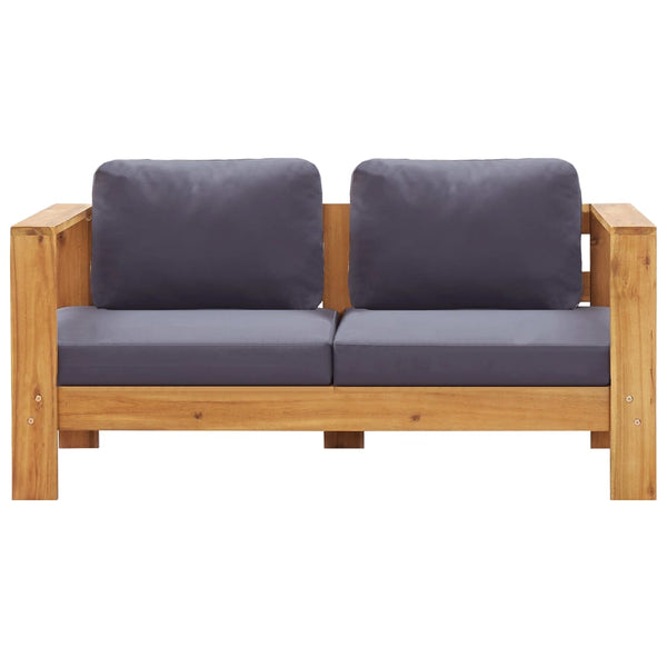 vidaXL 4-Piece Garden Lounge Set with Cushions Grey Solid Acacia Wood