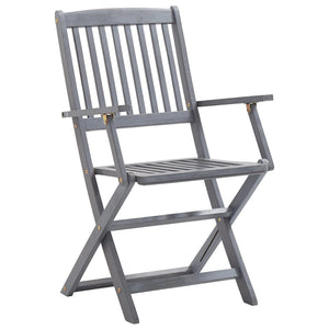 vidaXL 5-Piece Outdoor Dining Set Solid Acacia Wood Grey