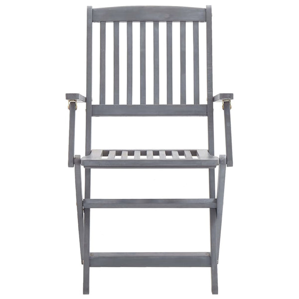 vidaXL 5-Piece Outdoor Dining Set Solid Acacia Wood Grey