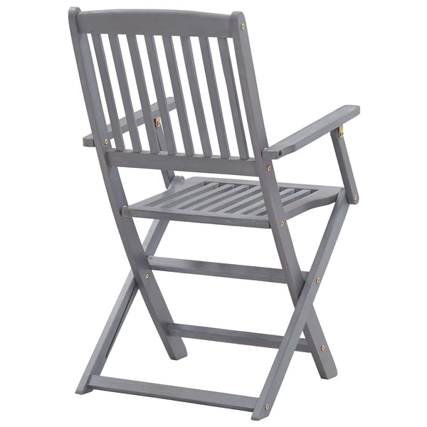 vidaXL 7-Piece Outdoor Dining Set Solid Acacia Wood Grey