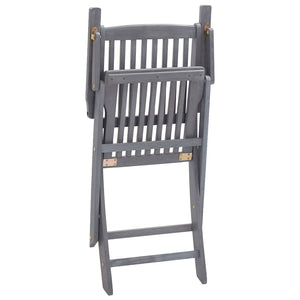vidaXL 7-Piece Outdoor Dining Set Solid Acacia Wood Grey