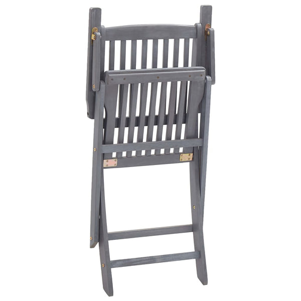vidaXL 7-Piece Outdoor Dining Set Solid Acacia Wood Grey