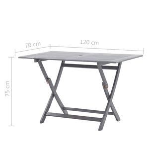 vidaXL 7-Piece Outdoor Dining Set Solid Acacia Wood Grey
