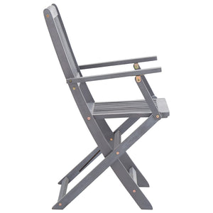 vidaXL 7-Piece Outdoor Dining Set Solid Acacia Wood Grey
