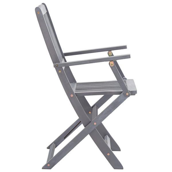 vidaXL 7-Piece Outdoor Dining Set Solid Acacia Wood Grey