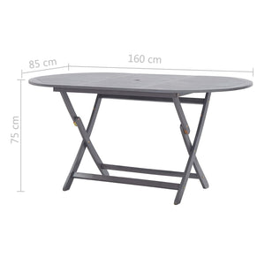 vidaXL 9-piece Outdoor Dining Set Solid Acacia Wood Grey