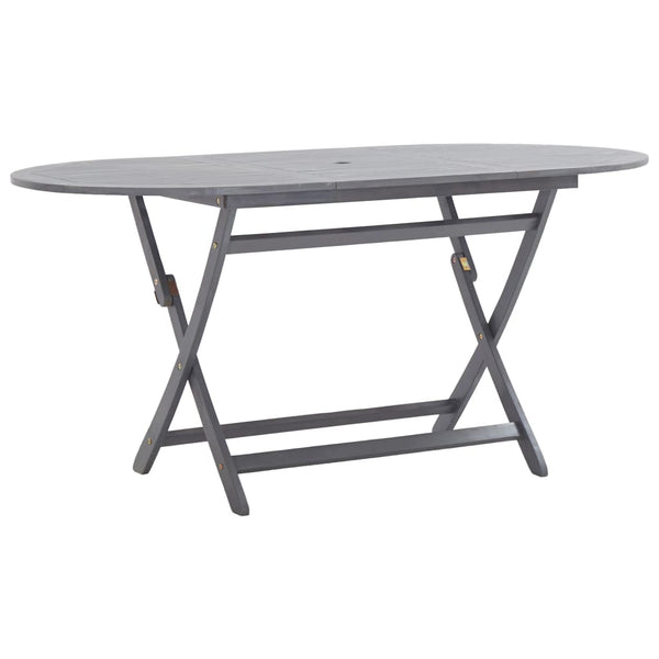 vidaXL 9-piece Outdoor Dining Set Solid Acacia Wood Grey