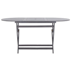 vidaXL 9-piece Outdoor Dining Set Solid Acacia Wood Grey