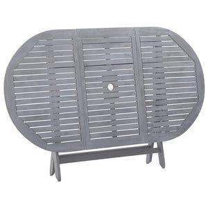 vidaXL 9-piece Outdoor Dining Set Solid Acacia Wood Grey