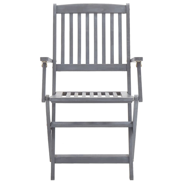 vidaXL 9-piece Outdoor Dining Set Solid Acacia Wood Grey