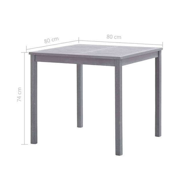 vidaXL 5-Piece Outdoor Dining Set Solid Acacia Wood Grey