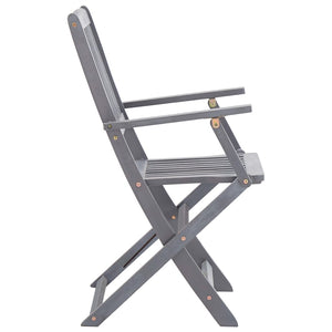 vidaXL 5-Piece Outdoor Dining Set Solid Acacia Wood Grey