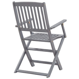 vidaXL 5-Piece Outdoor Dining Set Solid Acacia Wood Grey