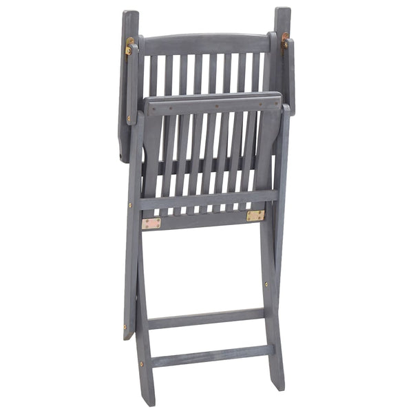 vidaXL 5-Piece Outdoor Dining Set Solid Acacia Wood Grey