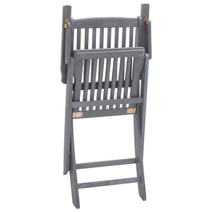 vidaXL 5-Piece Outdoor Dining Set Solid Acacia Wood Grey