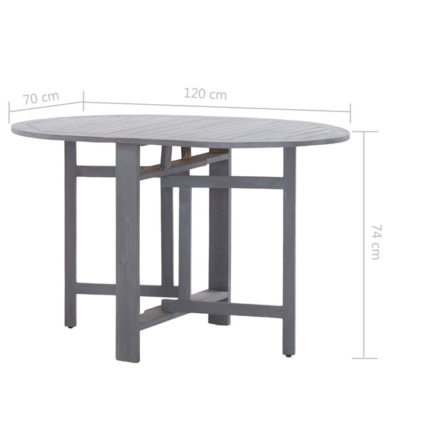 vidaXL 5-Piece Outdoor Dining Set Solid Acacia Wood Grey