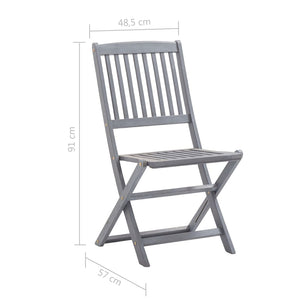 vidaXL 5-Piece Outdoor Dining Set Solid Acacia Wood Grey